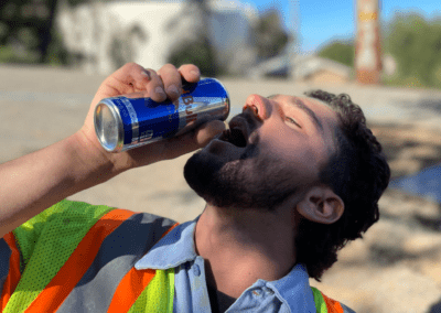 red bull construction drinker